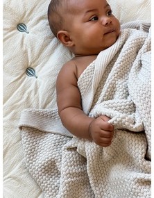 Svetložltá/modrá prešívaná detská deka z Bio bavlny 90x120 cm Balloon – Cam Cam Copenhagen