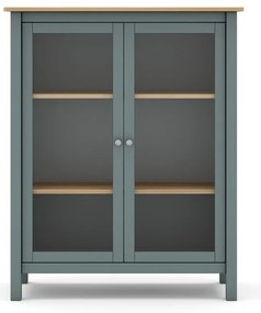 Vitrína sivozelená z borovicového dreva 90x110x40 cm Misti – Marckeric