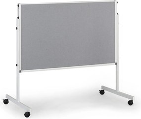 Mobilná informačná tabuľa, sklopná, sivá látka, 1200 x 1500 mm