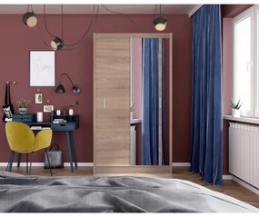 Šatní skriňa so zrkadlom SABRINA 120x215 cm dub sonoma