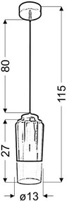 Candellux TUBE Luster 13 1X60W E27 Violet 31-51288