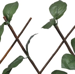 Mriežkový plot z vŕbového prútia 5 ks s umelým lístím 180x30 cm