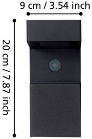 Eglo 900245 - LED vonkajšie solárne svietidlo so senzorom 18xLED/0,2W/3,7V IP44