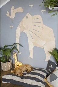 Drevená nástenná dekorácia Slon – safari v detskej izby S