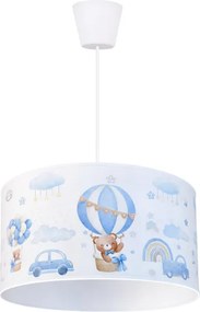 Brilagi - LED detský luster na lanku BOBO 1xE27/60W/230V, priemer 35 cm, modrý/medvedíky
