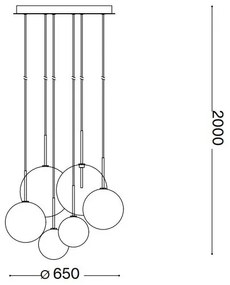 Ideal Lux - LED Luster na lanku EQUINOXE 6xG4/2W/230V pr. 65 cm chróm/dymová