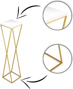 STOJAN NA KVETINÁČ LOFT6 100X24X24 CM ZLATÁ/BIELA