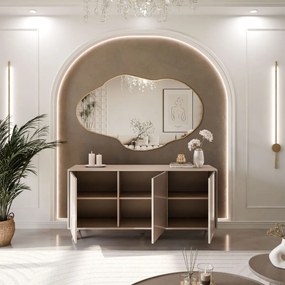 KOMODA ALWIN KAŠMÍR VYSOKÝ LESK 154 cm PVC NOŽIČKY 12 cm