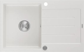 Mexen Bruno - drez granitový 79,5x49,5cm, 1-komorový, biela, 6513791010-20