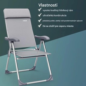 InternetovaZahrada Sada 2 ks kempingových stoličiek - sivá
