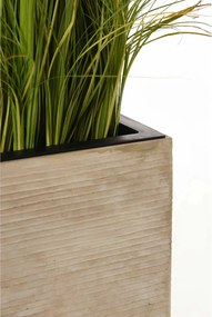 Vysoký kvetináč BLOCK, sklolaminát, výška 80 cm, béžové riadky