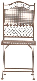 Kovová skladacia stolička Kiran (SET 2 ks) - Hnedá antik