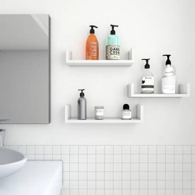 Nástenné poličky, poličky v tvare U, sada 3 ks, biele