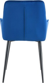 Jedálenská stolička Ferndale - zamat - tmavo modrá