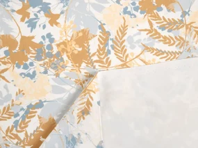 Biante Zamatový okrúhly obrus Tamara TMR-043 Hnedo-modré designové rastliny Ø 60 cm