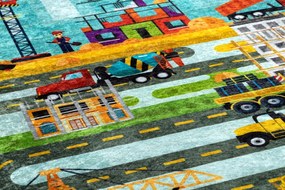 Dywany Łuszczów, Detský kusový koberec Junior 52105.801 Construction site, 80x150, viacfarebná, detská izba