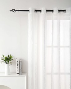 Biely záves TASMA so vzorom 140x250 cm Zavesenie: Kovové krúžky