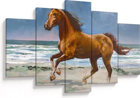 Obraz koňa na pláži (150x105 cm)