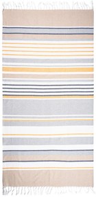 Trade Concept Osuška Fouta so strapcami Stripes yellow, 90 x 170 cm