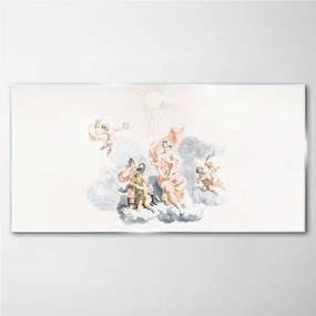 Obraz na skle Kreslenie starovekých anjelov mraky