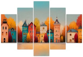 Obraz - Jesenná dedina (150x105 cm)