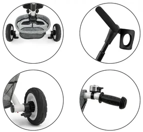 Detská trojkolka Stanley Rubber sivá