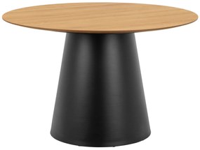 BOSCO Prírodný dub / čierna noha – OKRÚHLY STÔL 120 cm DO KUCHYNE, JEDÁLNE AJ OBÝVAČKY, DYHA