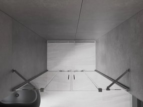 Mexen Velar Duo, posuvné dvere do otvoru 200x200 cm, 8mm číre sklo, grafitová matná, 871-200-000-02-66
