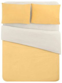 Žlto-krémové bavlnené obliečky na dvojlôžko/predĺžené s plachtou 200x220 cm - Mila Home