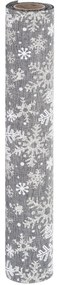 Dekoratívna látka Big snowflakes sivá, 21 x 250 cm