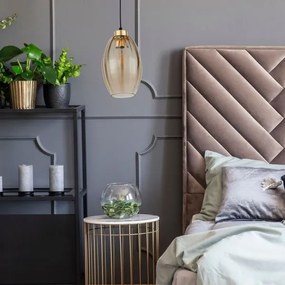 LED luster na lanku SEBO 1xE27/15W/230V čierna/dymová béžová