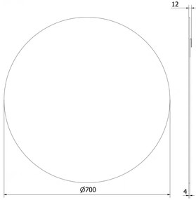 Mexen Alto, okrúhle kúpeľňové zrkadlo 70 cm, 9853-070-070-000-00