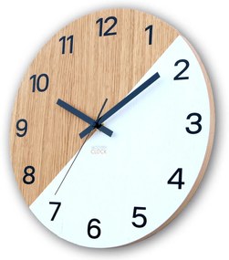 Dřevěné nástěnné hodiny Oxford 33 cm dub přírodní/bílé