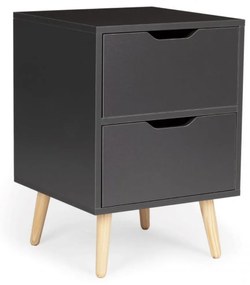 Moderný nočný stolík - 2 zásuvky | šedý