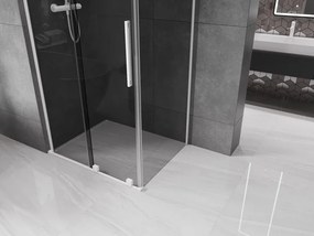 Mexen Velar L, sprchový kút s posuvnými dverami 120 x 90 cm, 8mm šedé sklo, biela matná, 871-120-090-43-20
