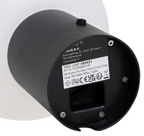 Stolná lampa čierna vrátane LED 3-stupňovo stmievateľná nabíjateľná - Louise