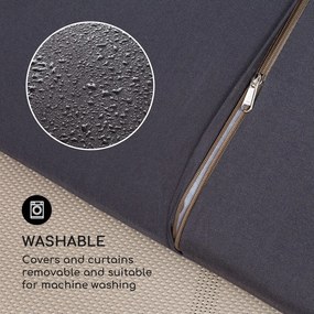 Blumfeldt Senator Lounge, záhradné lehátko, 188 x 208 x 205 cm, strieška proti slnku, sivé