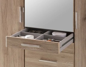 Šatníková skriňa Aachen, 135 cm, dub san remo