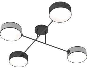 Prisadený luster MAGA 4xE14/10W/230V čierna/šedá