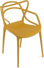 Súprava 4 ks plastových stoličiek KATO, horčicová