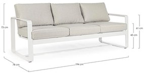 Biela hliníková záhradná pohovka Merrigan – Bizzotto