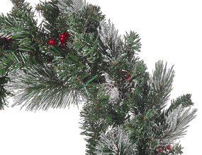 Vianočný veniec so svetielkami ⌀ 40 cm zelený WAPTA Beliani