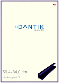 DANTIK rám na obraz 59,4x84 | ALU modrá Azur matná (Plexi Čiré)