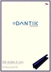DANTIK rám na obraz 59,4x84 | ALU modrá Azur matná (Plexi Čiré)