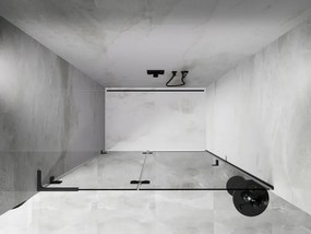 Mexen, Mexen Lunar L Otočné ľavé sprchové dvere 135 cm, transparentné, pištoľový kov - 834L-135-000-95-00-L