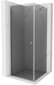 Mexen Pretoria sprchová kabína, kyvné dvere 80 x 80 cm, grafitová čierna, chrómová - 852-080-080-01-40