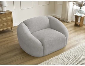 Svetlosivé kreslo z textílie bouclé Tina – Bobochic Paris