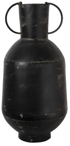 Čierna kovová dekoračná váza s odieraním Tinn - Ø 26 * 52 cm