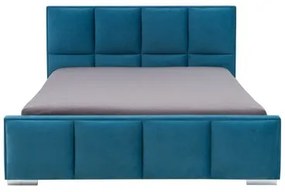 Modrá čalúnená posteľ FABRIZZIO SQUERE P 180x200 cm