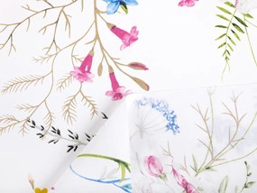 Biante Bavlnený záves Sandra SA-453 Modro-ružové kvety na bielom 150x160 cm